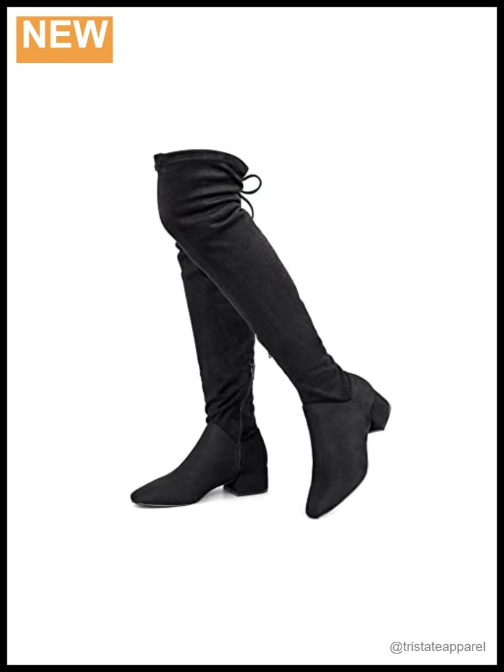 Women's Over the Knee Boots Warm Winter Long Boot Side Zip Back Lace Vegan Suede